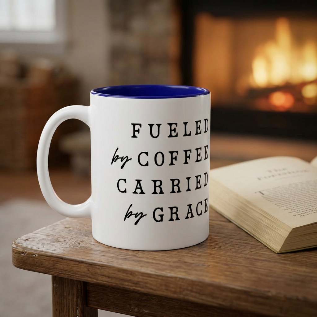 Fueled by Coffee Carried by Grace Accent Mug
